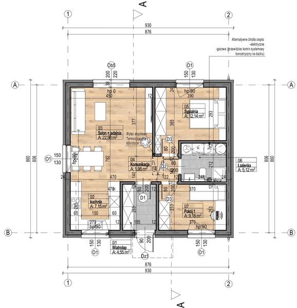 Parter projektu Dom murowany Eco 1