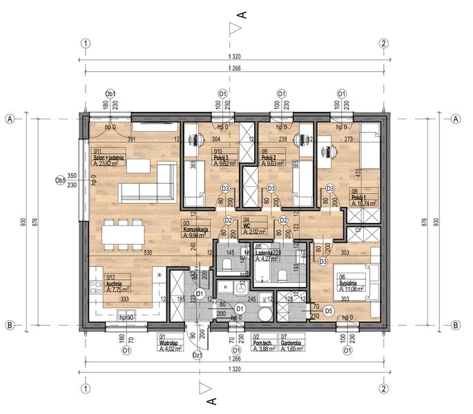 Parter projektu Dom murowany Eco 3