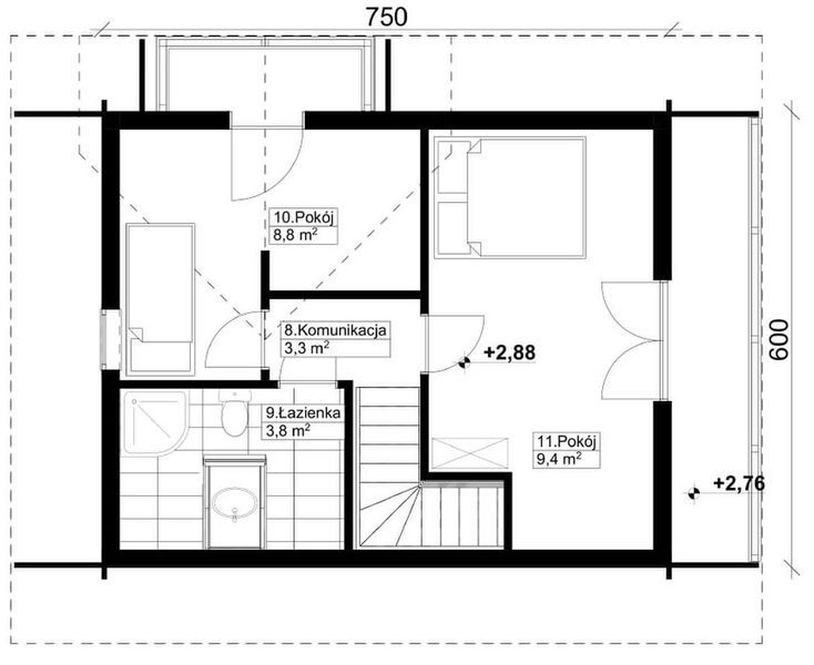Poddasze projektu Mała bajka z jaskółką