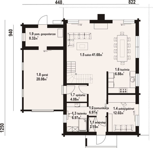Parter projektu Głogoczów 23 dw