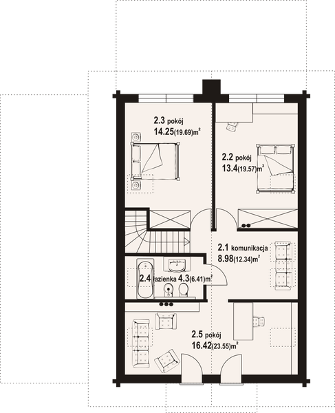 Poddasze projektu Głogoczów 23 dw