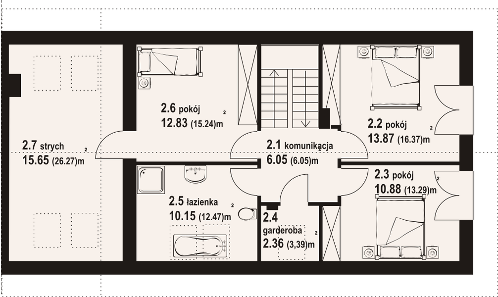 Poddasze projektu Podbrzezie ab