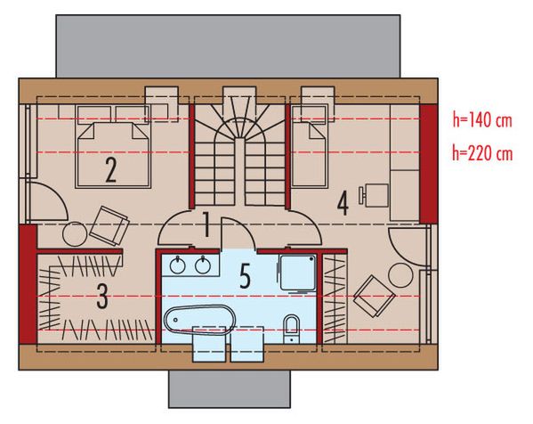 Poddasze projektu Mini 21 PLUS (wersja B) energo plus