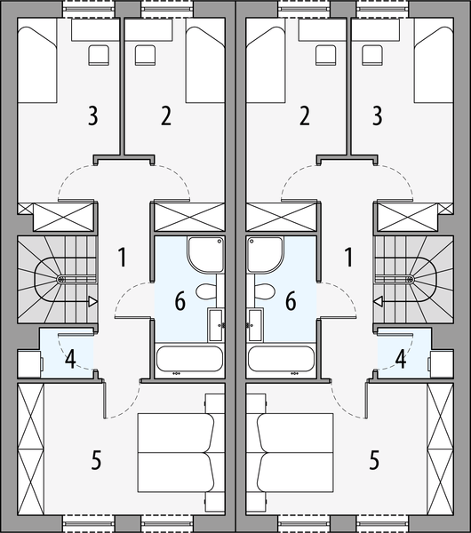 Piętro 1 projektu Julia B - bliźniak PLP