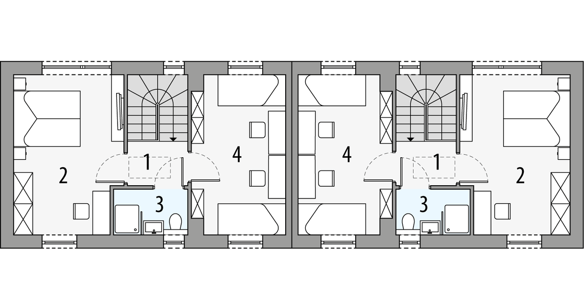 Piętro 1 projektu Nemo 1 - bliźniak LLL