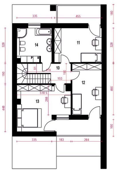 Piętro 1 projektu Talia z garażem 1-st. [A]