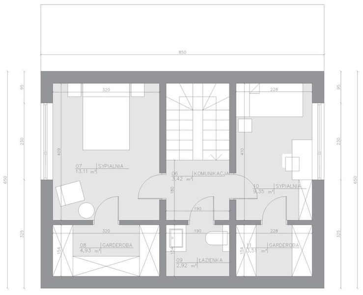 Poddasze projektu Dom szkieletowy Vista Smart 80
