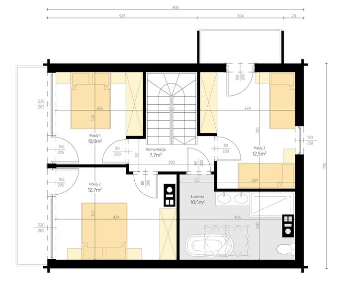 Poddasze projektu Moja bajka ze skośnym dachem