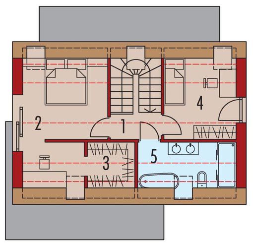 Poddasze projektu Mini 21 plus (wersja C) energo plus