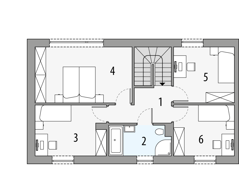 Piętro 1 projektu Enzo - segment lewy
