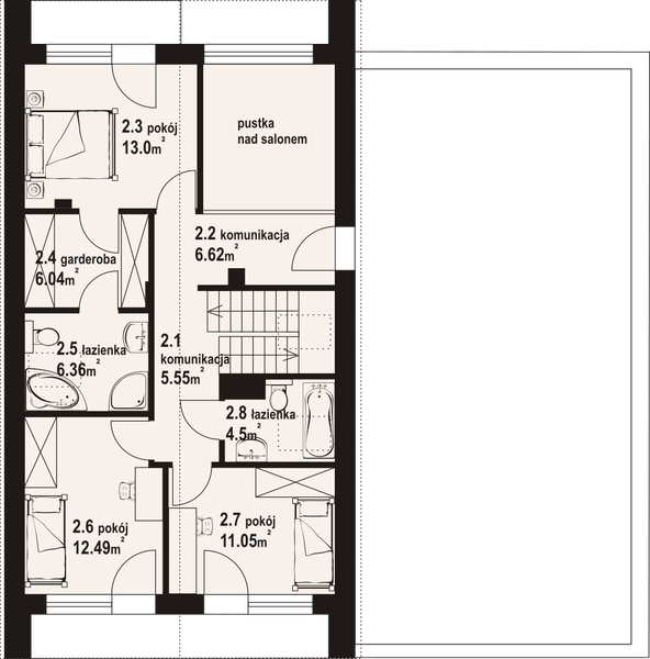 Poddasze projektu Ładowo 3 mg