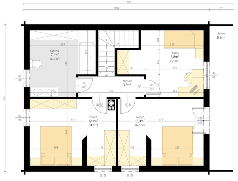 Poddasze projektu Słoneczna bajka