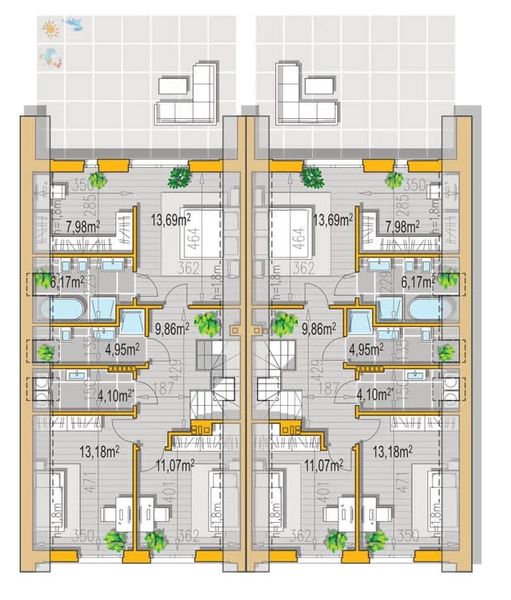 Poddasze projektu Ella dom jednorodzinny dwulokalowy