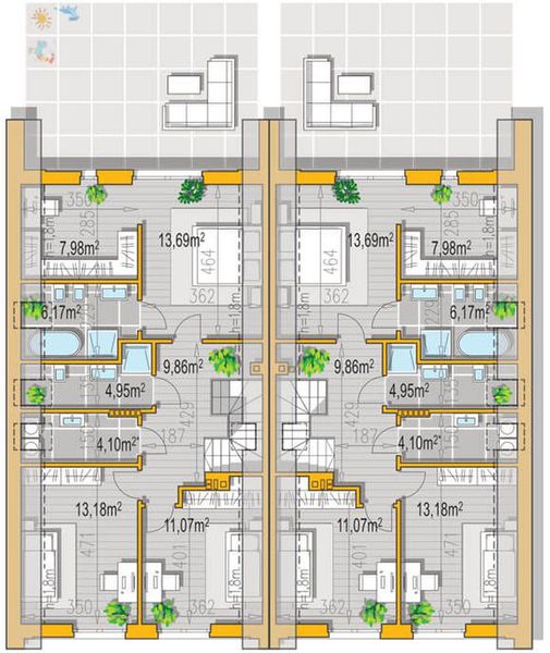 Poddasze projektu Ella dom jednorodzinny dwulokalowy