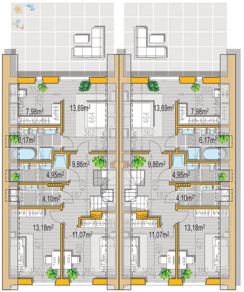 Poddasze projektu Ella bliźniak