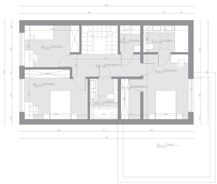 Poddasze projektu Dom szkieletowy Creative Smart 160
