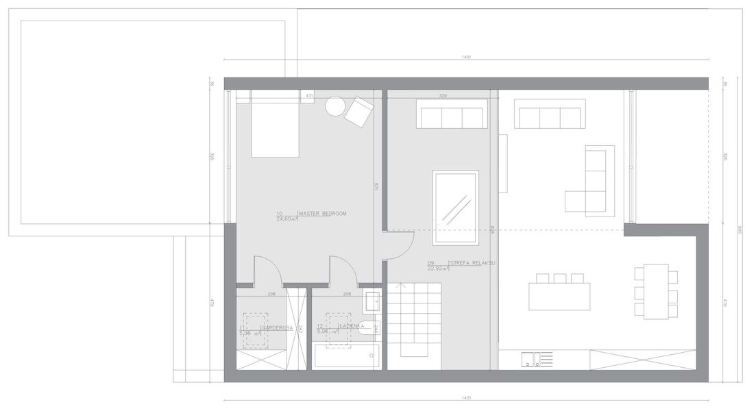 Poddasze projektu Dom szkieletowy Open Sky 195