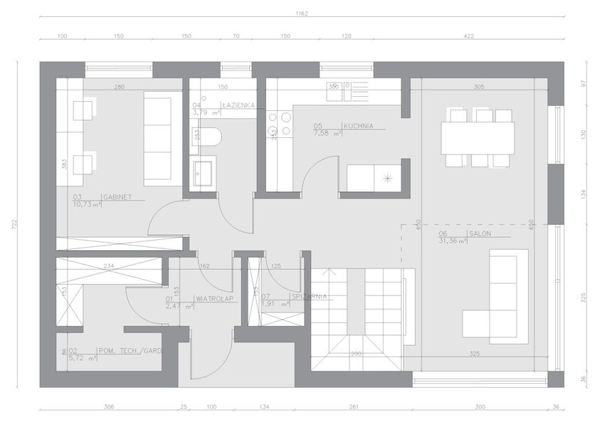 Parter projektu Dom szkieletowy Spruce Smart 112