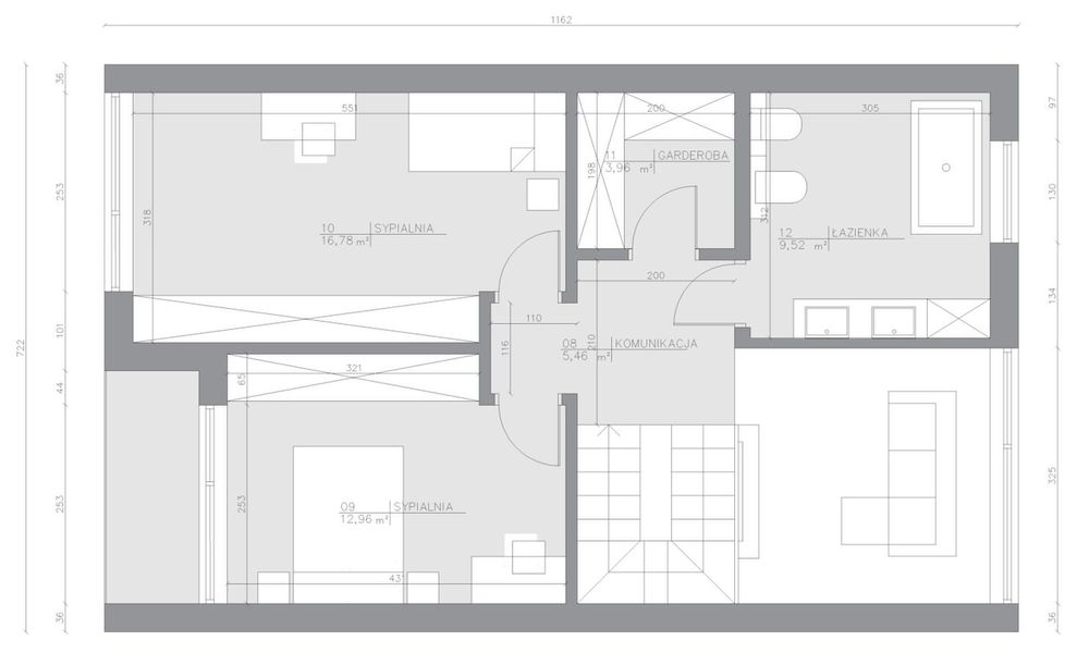 Poddasze projektu Dom szkieletowy Spruce Smart 112