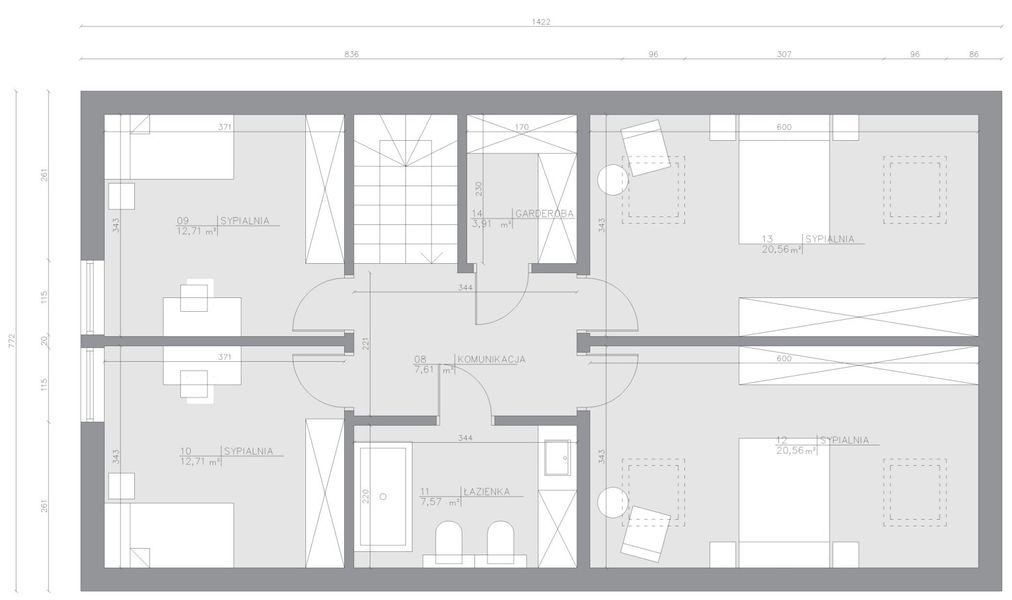 Poddasze projektu Dom szkieletowy Twin Smart 170