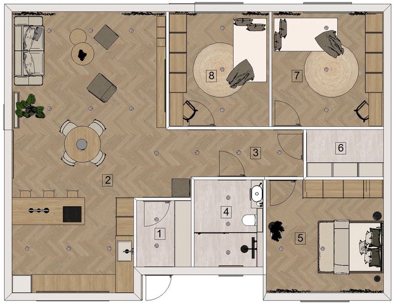 Parter projektu Dom keramzytowy Essenzia 110