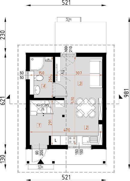 Parter projektu D421 - wersja drewniana