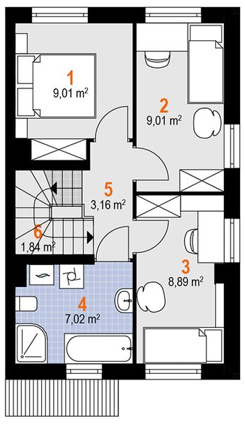 Piętro 1 projektu Liszka Duo (1924)