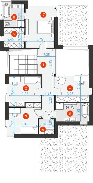 Piętro 1 projektu Willa Prestige 4