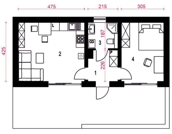 Parter projektu Opieńka bez garażu [B1]