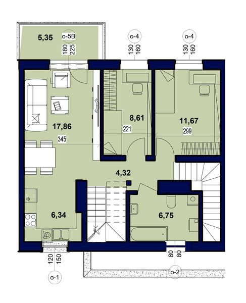 Piętro 1 projektu Domidea 151