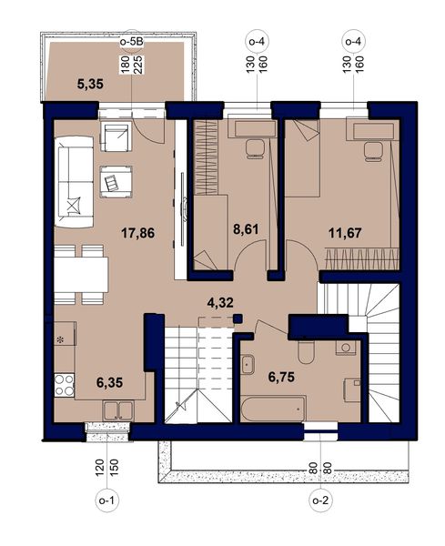 Piętro 1 projektu Domidea 151 sk