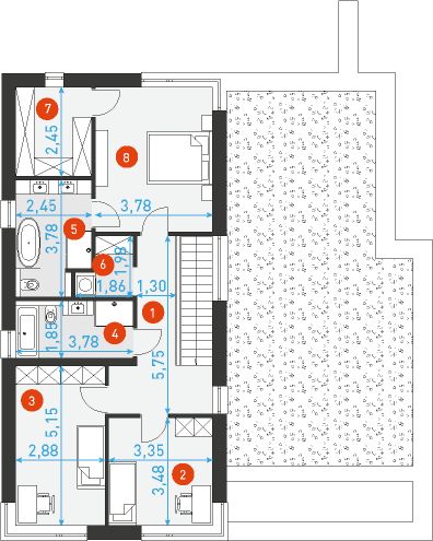 Piętro 1 projektu Willa Nova 1