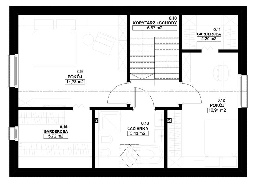Poddasze projektu Dom prefabrykowany Piętrowy 95A