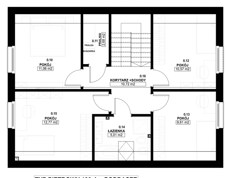 Poddasze projektu Dom prefabrykowany Piętrowy 130A