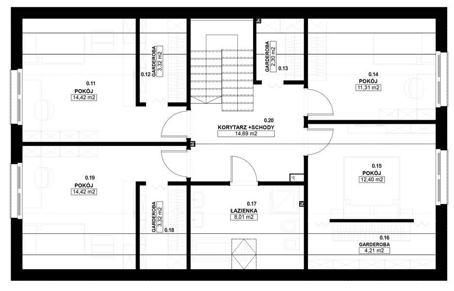 Poddasze projektu Dom prefabrykowany Stodoła 180A