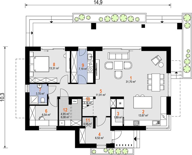 Parter projektu Elza Hera Solo (1927)