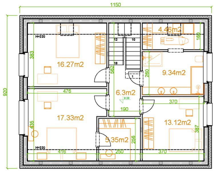 Poddasze projektu eko Typowy 80