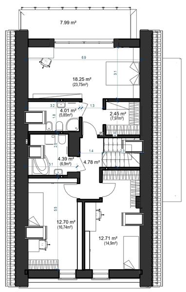 Poddasze projektu Domidea 50d40 w4