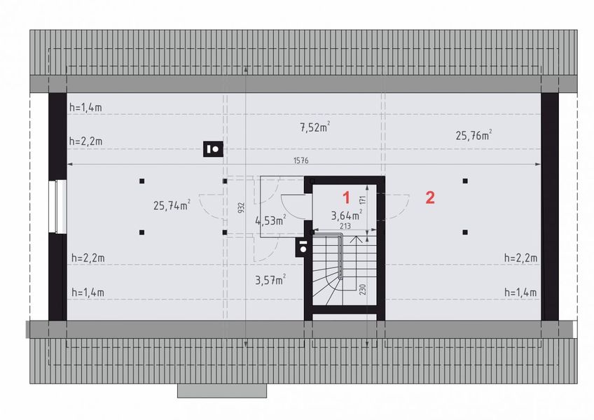 Poddasze projektu Domena 167 C