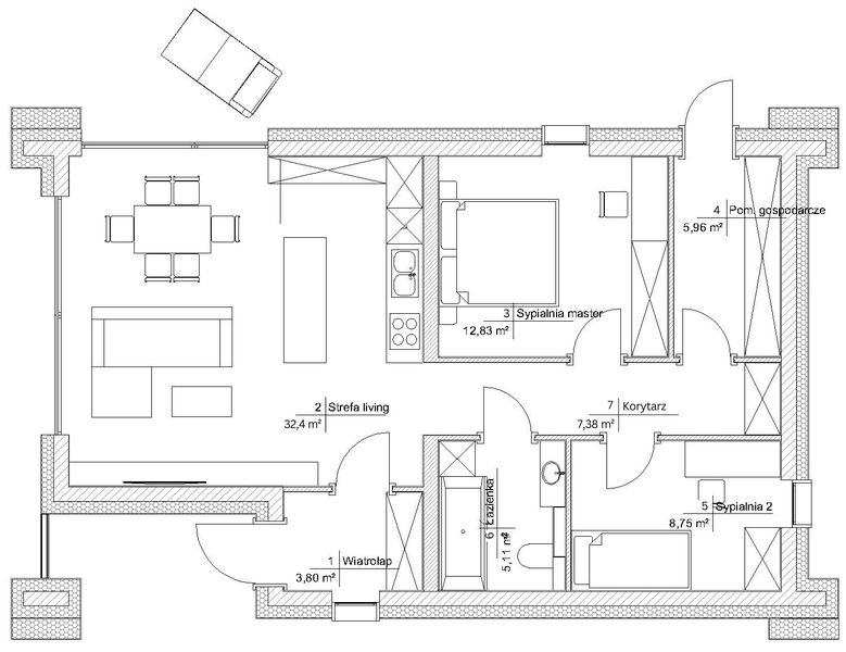 Parter projektu Dom prefabrykowany DEX76