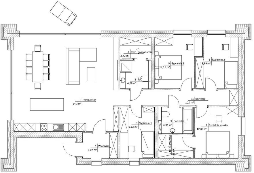 Parter projektu Dom prefabrykowany DEX136