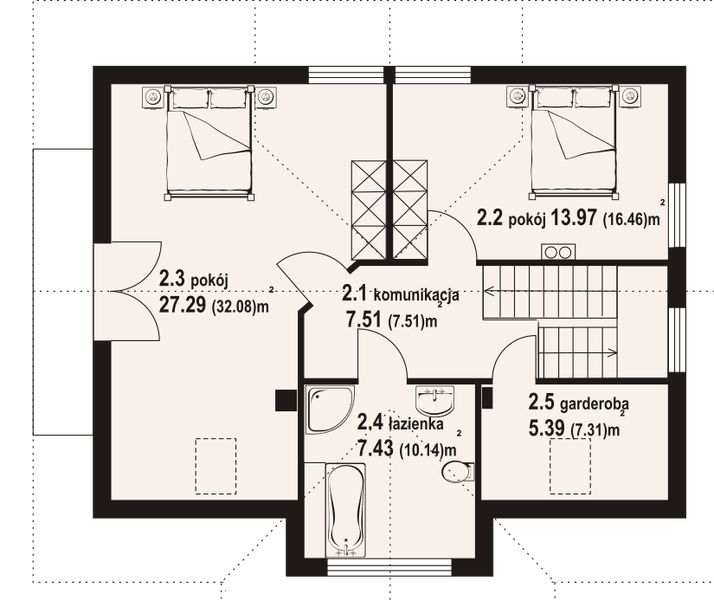 Poddasze projektu Roztoka 12 dw