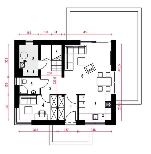 Parter projektu Hazi bez garażu [B]
