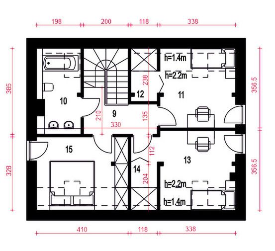 Poddasze projektu Hazi bez garażu [B]