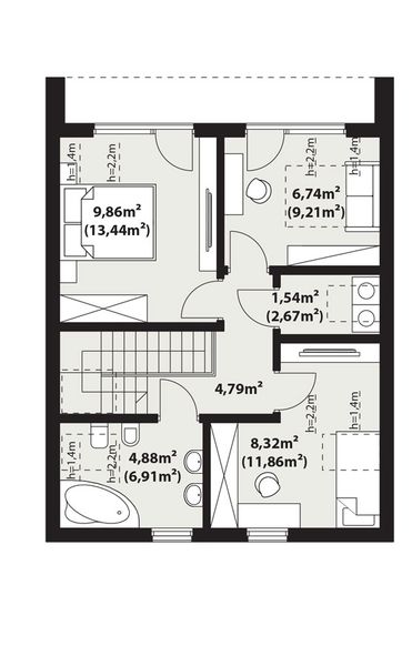 Poddasze projektu Zuza 2 drewniana