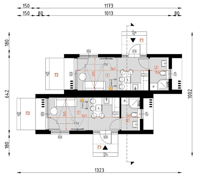 Parter projektu D435A - wersja drewniana