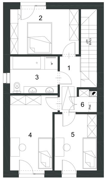 Piętro 1 projektu BK-19 wariant II segment