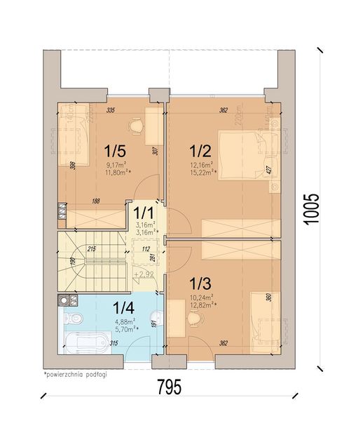 Poddasze projektu Lungo 4 mini modern