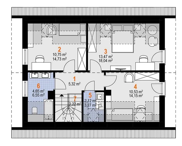 Poddasze projektu Drops Nano (1950)