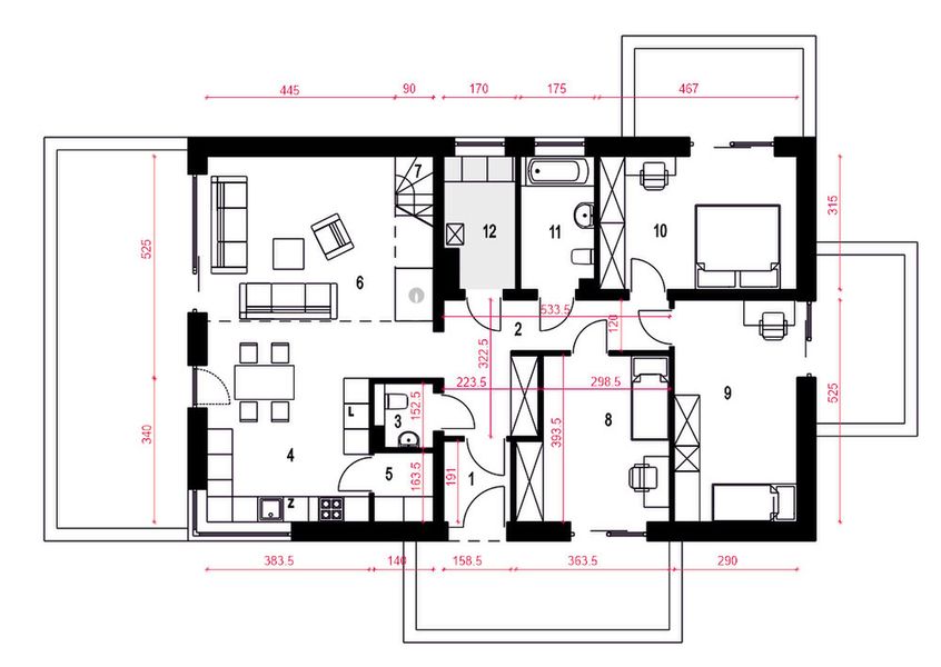 Parter projektu Lena bez garażu [B]